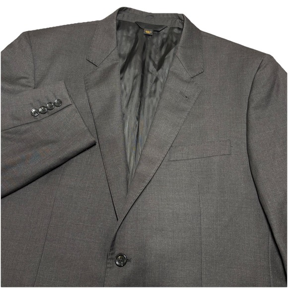Baroni Couture 44R Super 150's Wool Dark Charcoal 2 Button Blazer Suit Jacket